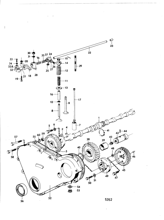 Схема узла Camshaft And Valve Mechanism Для Volvo Penta Md21B