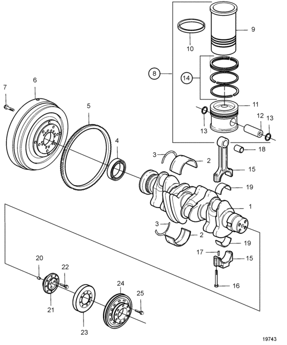 Схема узла Crank Mechanism Для Volvo Penta D5A-A Ta