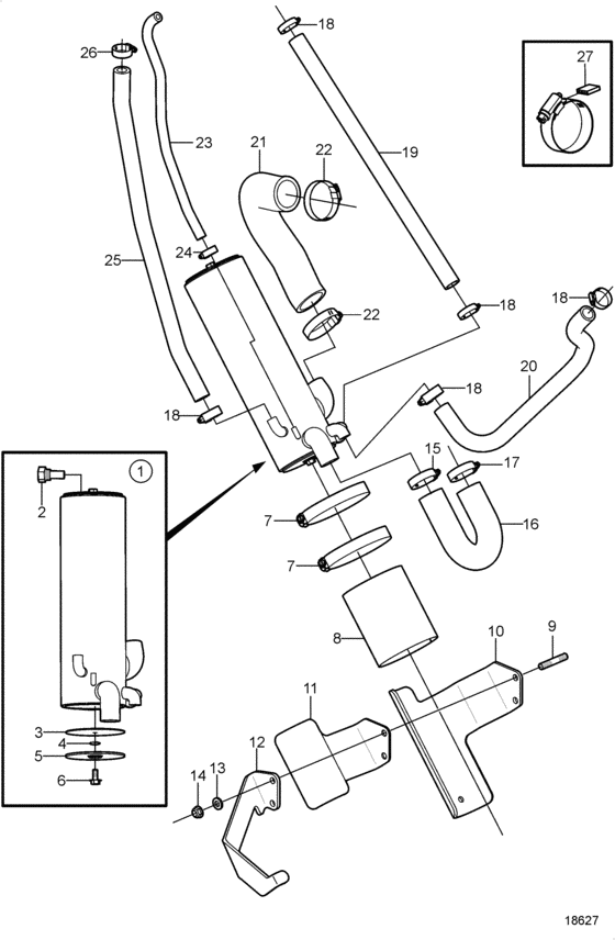Схема узла Freshwater Cooling Для Volvo Penta 5.7Osi-Af