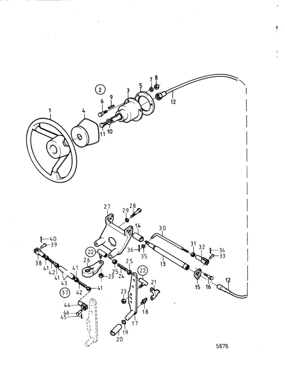 Схема узла Steering Mechanism Roto Pilot Для Volvo Penta Aqd21A