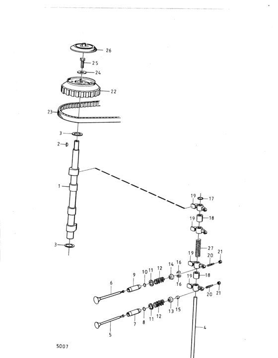 Схема узла Camshaft And Valve Mechanism Для Volvo Penta Mb2