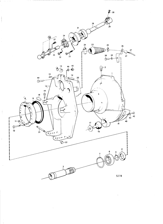 Схема узла Connecting Components Aq Drive Unit 100 Для Volvo Penta Aq130B