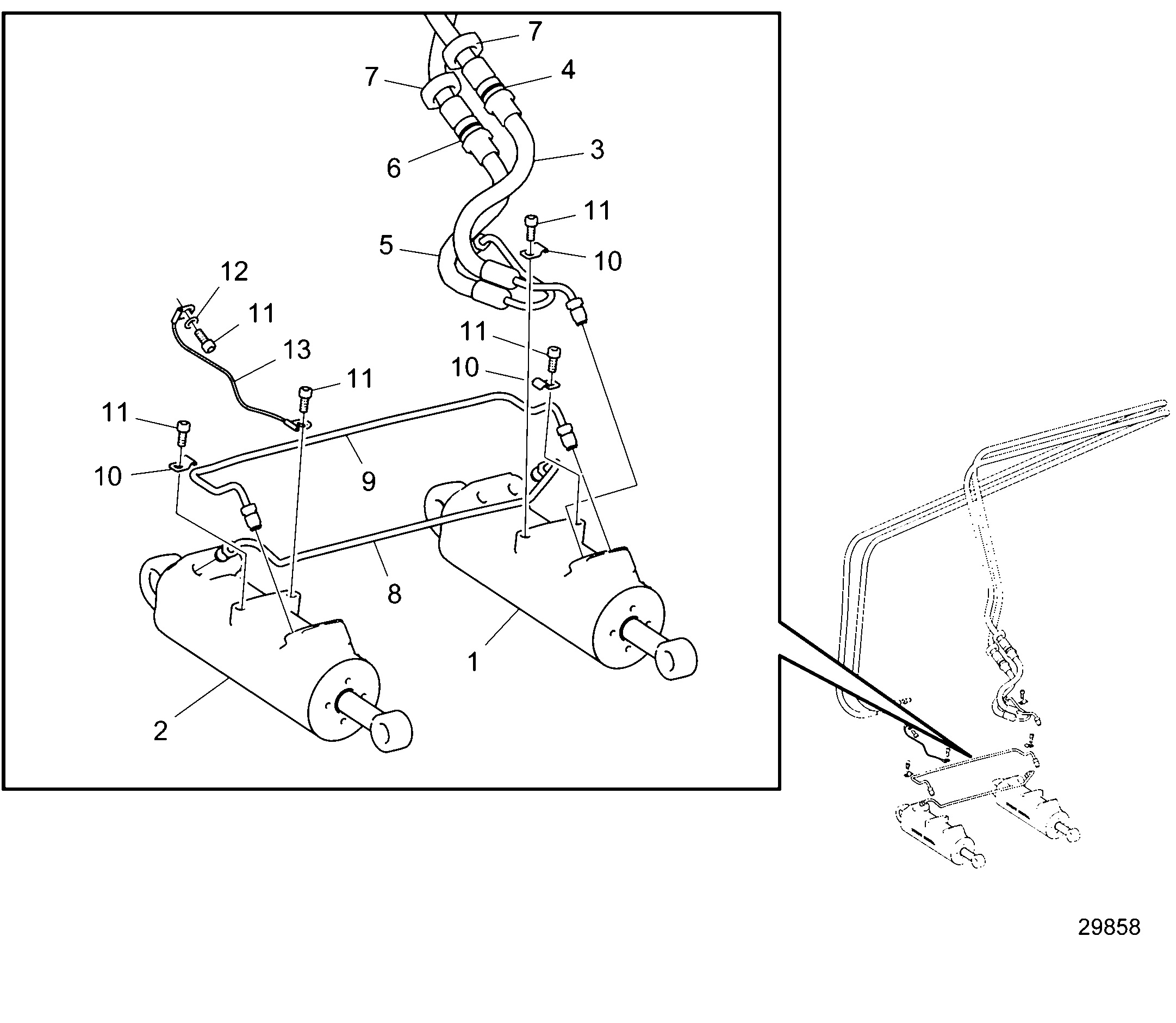 Схема узла Цилиндры Трама