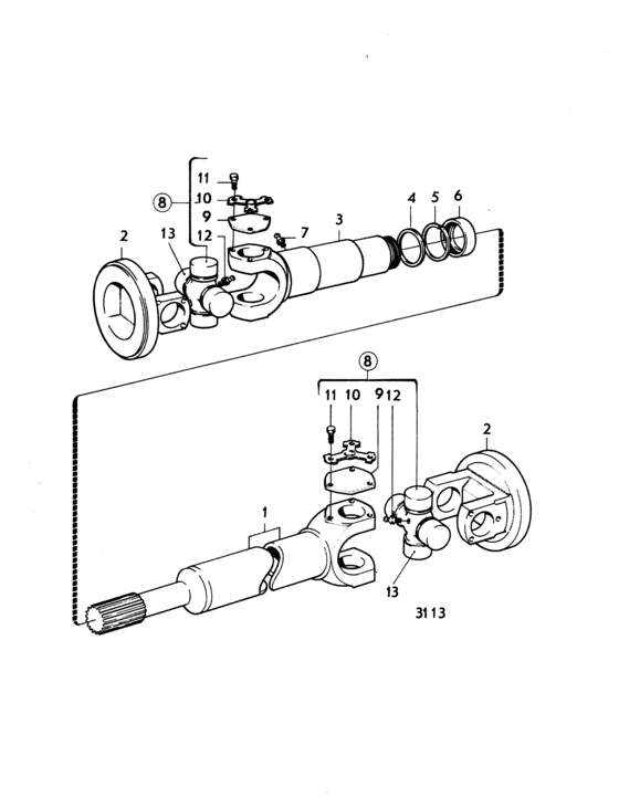 Схема узла Cardan Shaft Для Volvo Penta Tamd70C
