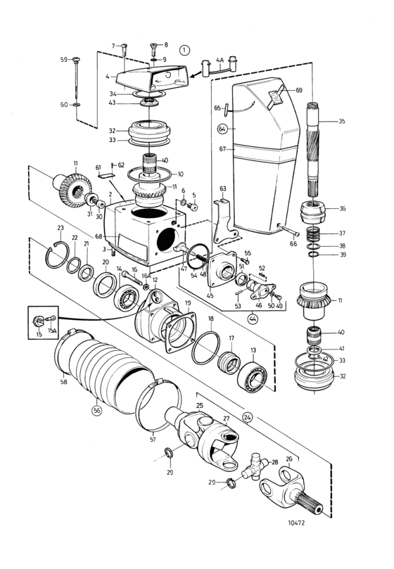 Схема узла Upper Gear Unit Для Volvo Penta 230A