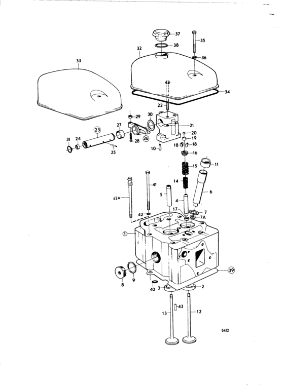 Схема узла Cylinder Head: B Для Volvo Penta Tmd120A
