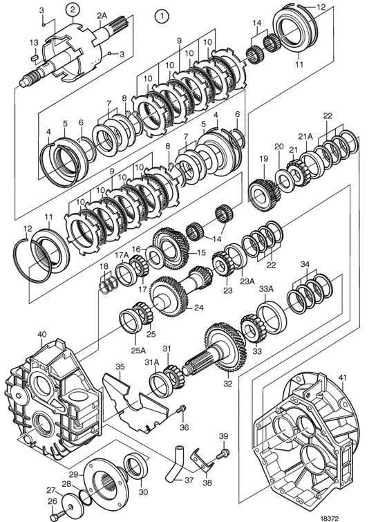 Схема узла Reverse Gear Hs63A-A, Components: Ratio 2.00:1 Для Volvo Penta Hs63A-A