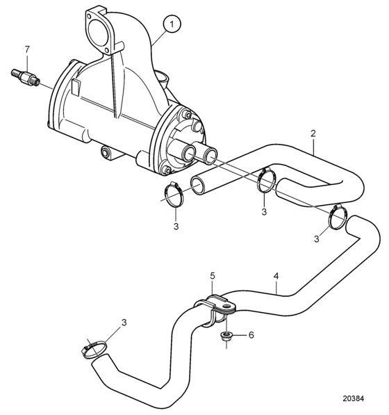 Схема узла Aftercooler Для Volvo Penta D2-75F