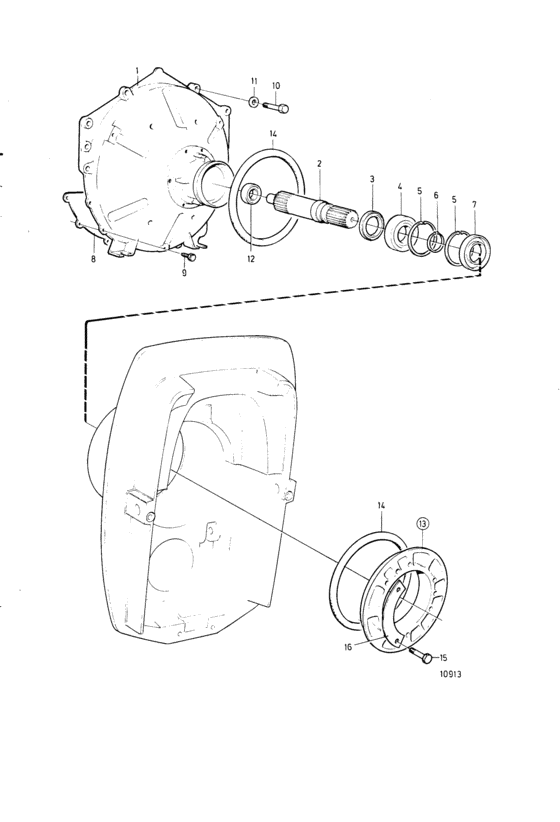 Схема узла Flywheel Casing, Prim.shaft, Clamp Ring Kit,Drive Sp-C1, Dp-C1 , Для Volvo Penta 740B