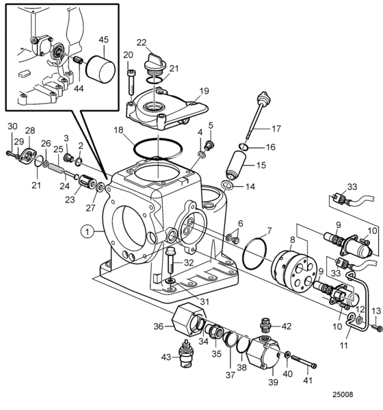 Схема узла Gear Housing, Upper Для Volvo Penta Ips-D
