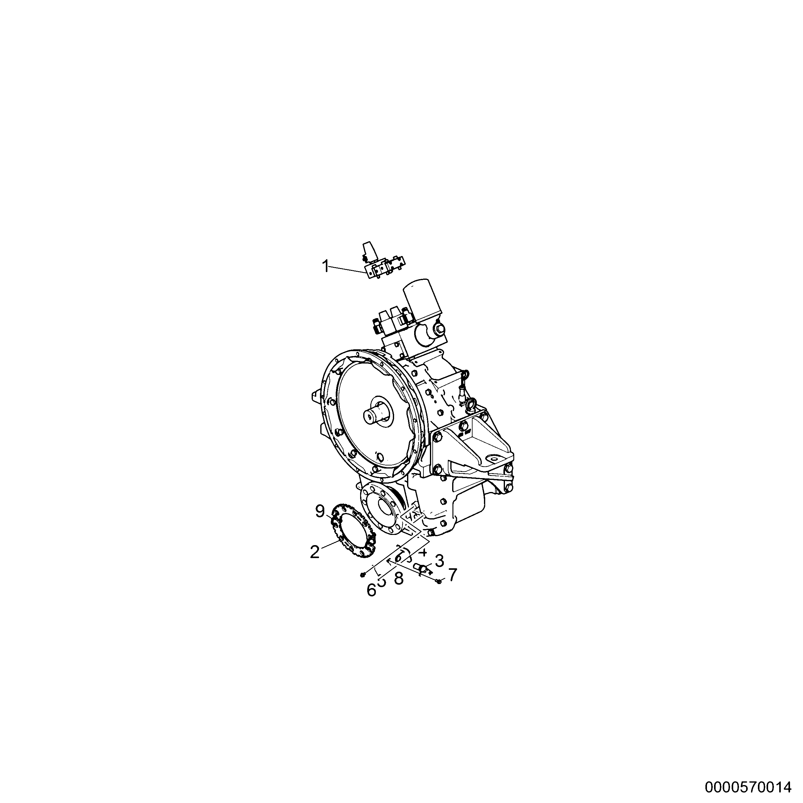 Схема узла Передача На Малой Скорости, Задняя Передача Zf325Iv-E