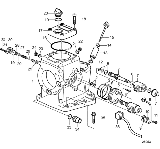Схема узла Gear Housing, Upper Для Volvo Penta Ips-A