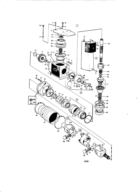 Схема узла Upper Gear Unit Для Volvo Penta Aqad40B
