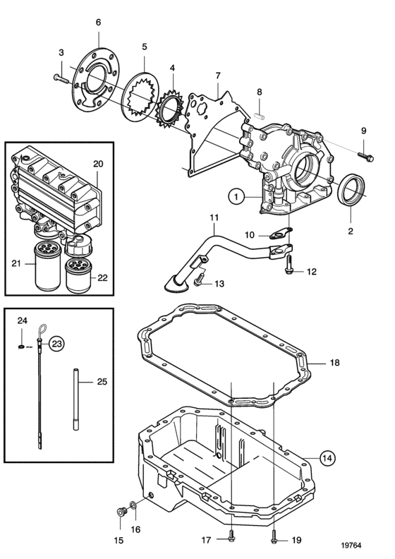Схема узла Lubricating System (0-10 Для Volvo Penta D7A-A T