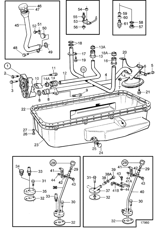 Схема узла Lubricating System: A Для Volvo Penta Tamd71B