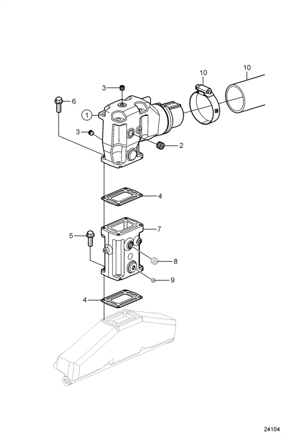 Схема узла Exhaust, 6\'\' Risers Для Volvo Penta 8.1Ipse-Jf