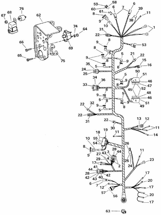Схема узла Engine Harness And Bracket Для Volvo Penta 7.4Gipncace