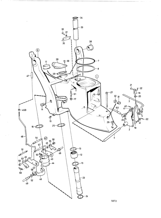 Схема узла Intermediate Housing Aq Drive Unit 270 Для Volvo Penta Bb115C