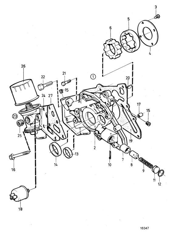 Схема узла Масляный Насос Для Volvo Penta Md22L-A