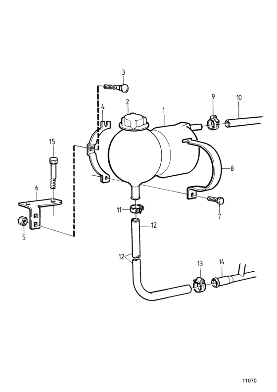 Схема узла Expansion Tank Bulk Head Mounted Для Volvo Penta 2003Tb