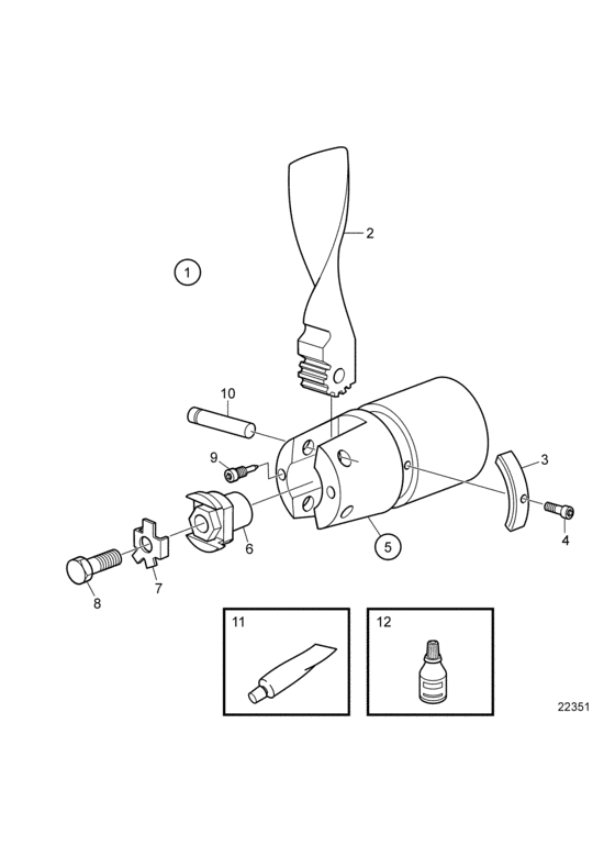 Схема узла Folding Propeller, 2-Blade Для Volvo Penta D2-40B