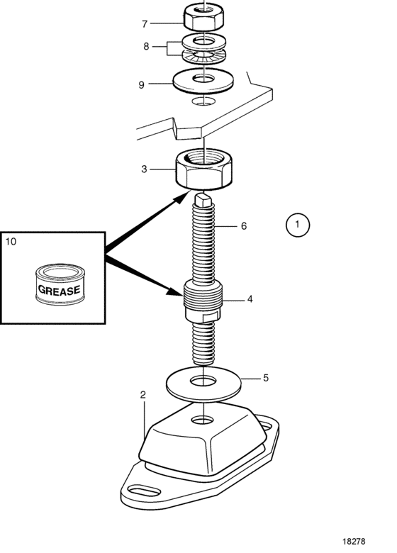 Схема узла Flexible Engine Suspension Для Volvo Penta D5A-A T