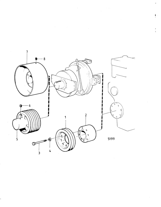 Схема узла Extra Belt Pulley Для Volvo Penta Tamd70C