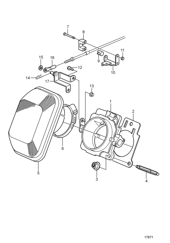 Схема узла Дроссель Для Volvo Penta 8.1Gxii-D