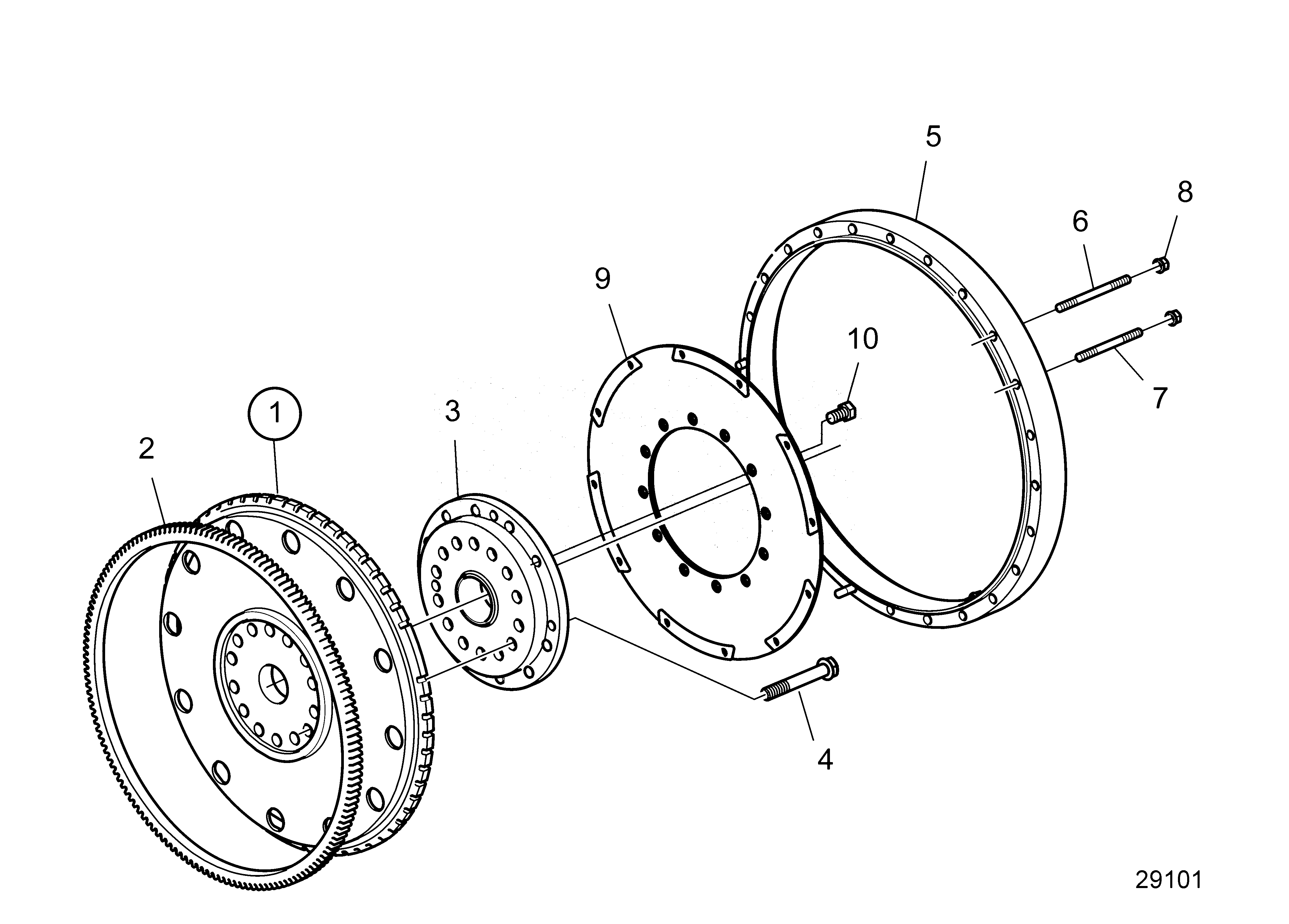 Схема узла  Flywheel Трансмиссии Allison 5000/6000