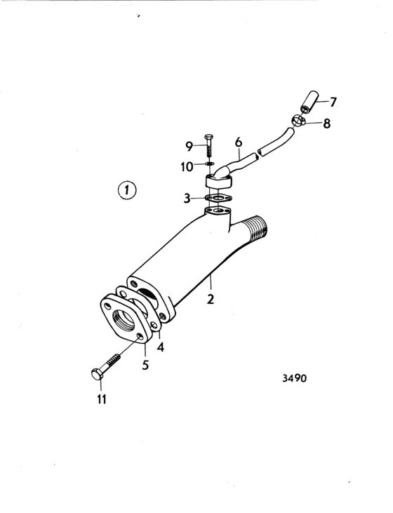 Схема узла Water Cooled Exhaust Bend: 807193 Для Volvo Penta Aqd2B