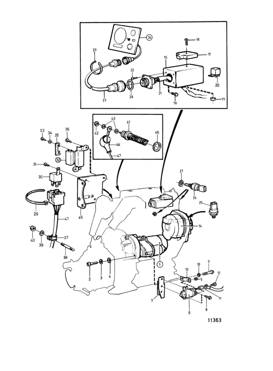 Схема узла Electrical System And Instruments Для Volvo Penta 2003D
