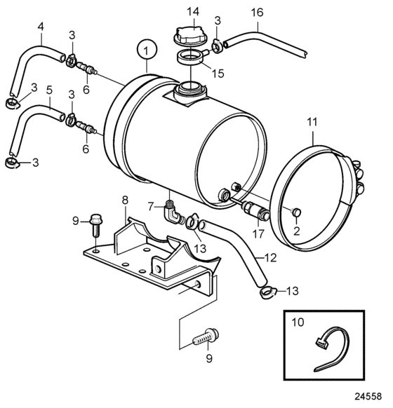 Схема узла Expansion Tank Rc Для Volvo Penta D9A2A D9A-Mg