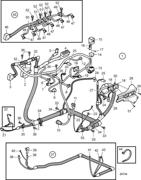 Схема узла Electrical System, Sn2006033000- Для Volvo Penta D6-280I-C