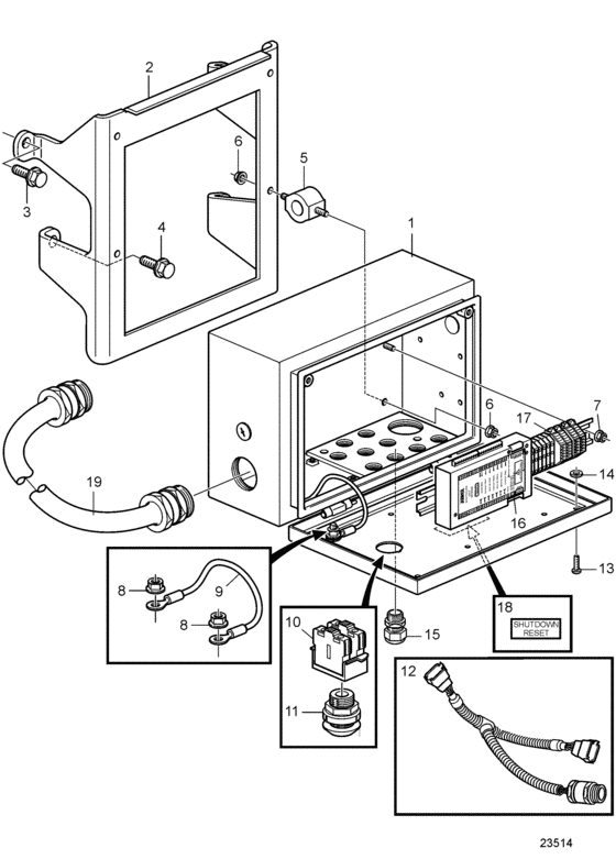 Схема узла Electric System, Classifiable. Evc Для Volvo Penta D16C-A Mh