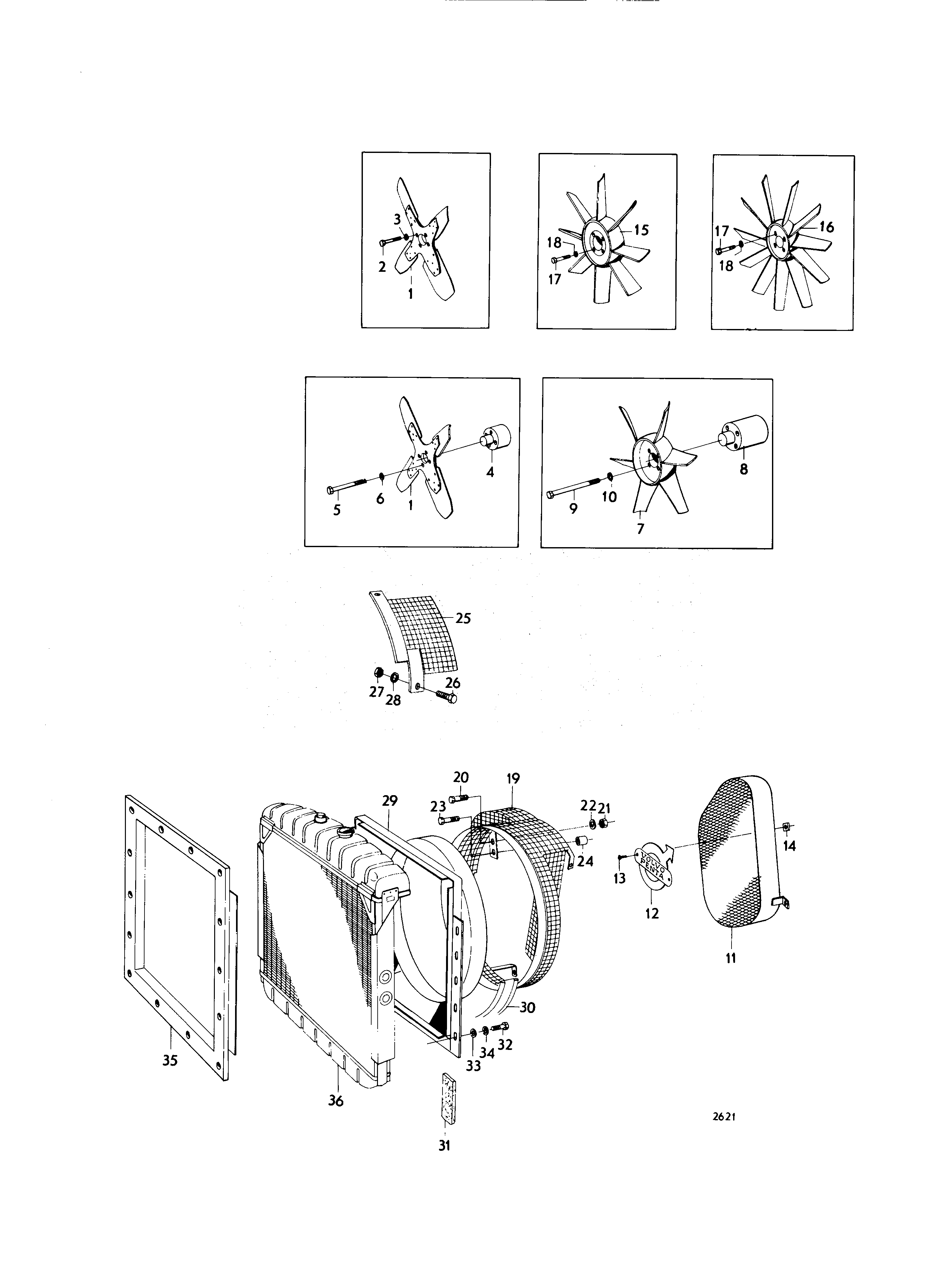 Схема узла Fan, Fan-And Belt Protection With Inst.components, Mo-Xxxxx/33071
