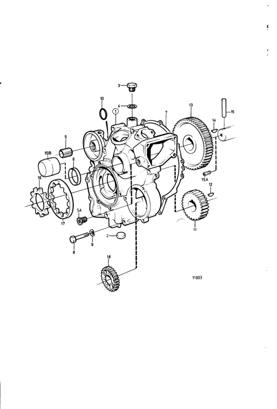 Схема узла Timing Gear Casing And Gears: C Для Volvo Penta 2003B-Solas