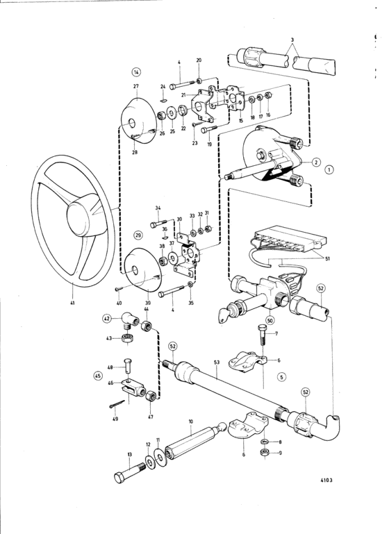 Схема узла Steering Mechanism Для Volvo Penta 2003Tb