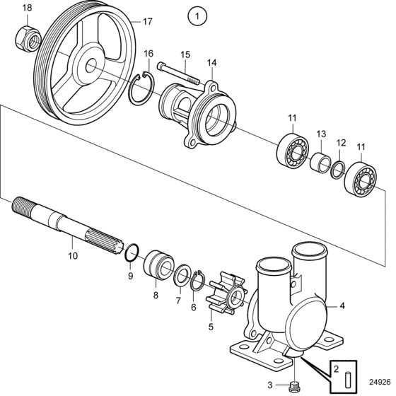 Схема узла Sea Water Pump, Components Для Volvo Penta D3-140A-D
