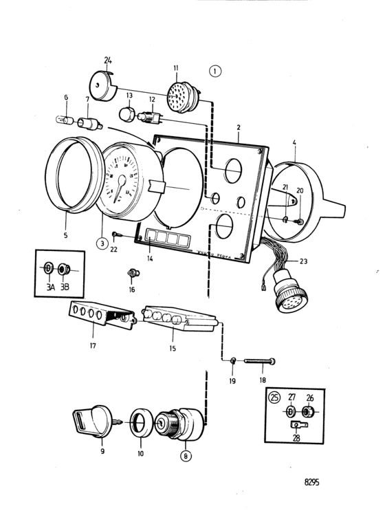 Схема узла Instrument Panel 12V: 858017 Для Volvo Penta 2003T