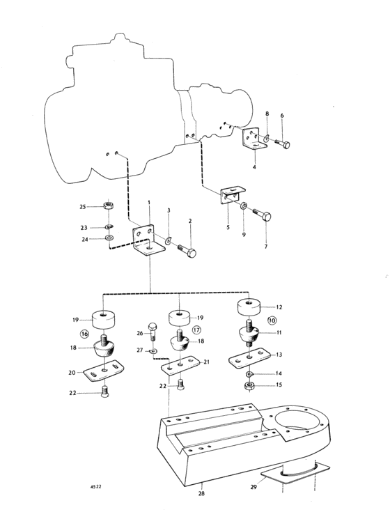 Схема узла Engine Suspension: Mb10A100S Для Volvo Penta Mb10A