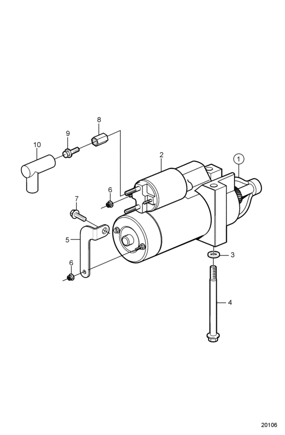 Схема узла Стартер Для Volvo Penta 3.0Glp-C