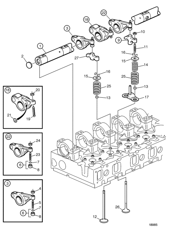 Схема узла Valve Mechanism Для Volvo Penta D12C-A Mp