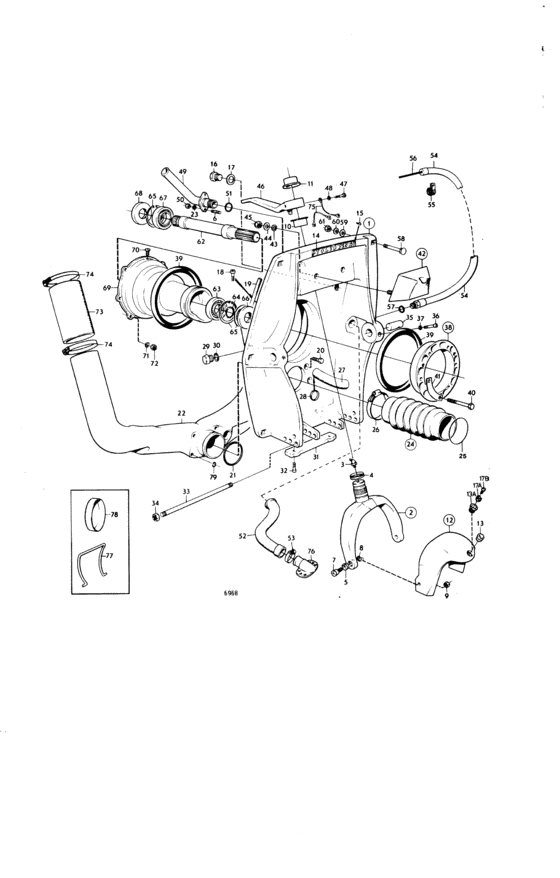 Схема узла Connecting Components Aq Drive 280: A Для Volvo Penta Aq190A
