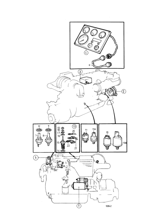 Схема узла Electrical System And Instruments: B Для Volvo Penta Ad31B