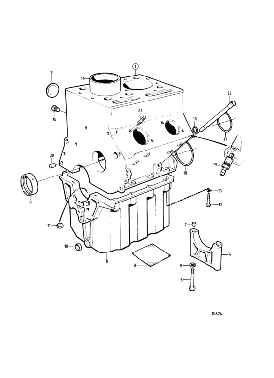 Схема узла Cylinder Block With Cylinder Liners Medium Duty Для Volvo Penta 2002