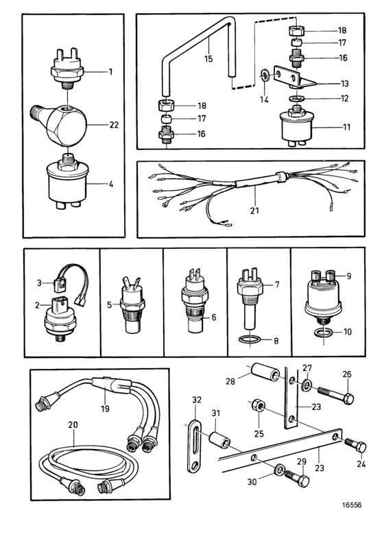 Схема узла Electrical Materials Для Volvo Penta Tmd102A