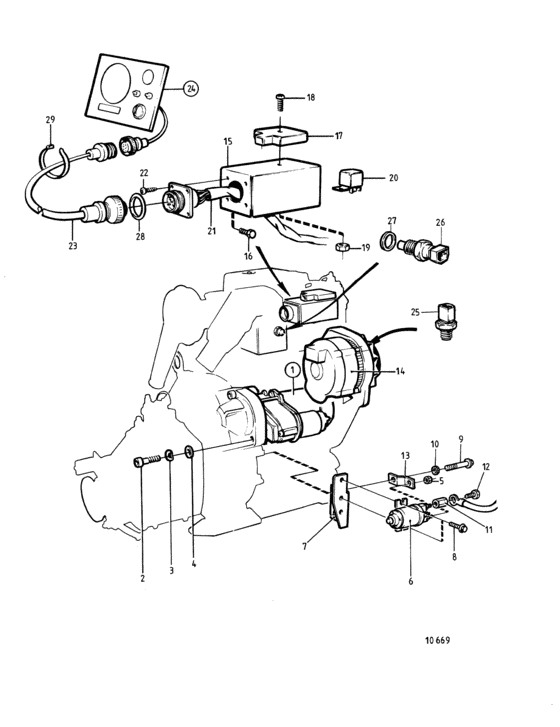 Схема узла Electrical System And Instruments 2-Pole Electrical System Для Volvo Penta 2001B