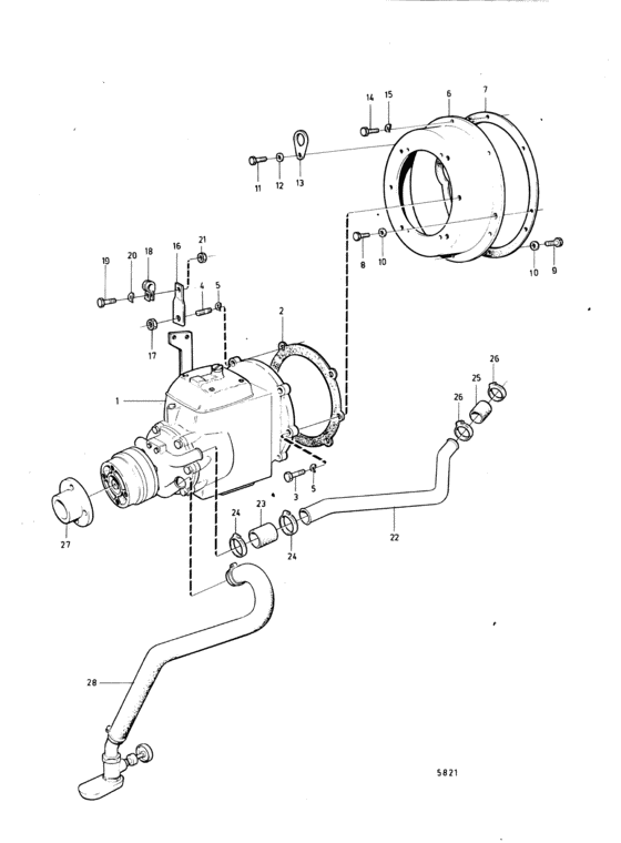 Схема узла Connecting Components Reverse Gear Ms3B Для Volvo Penta Md21B
