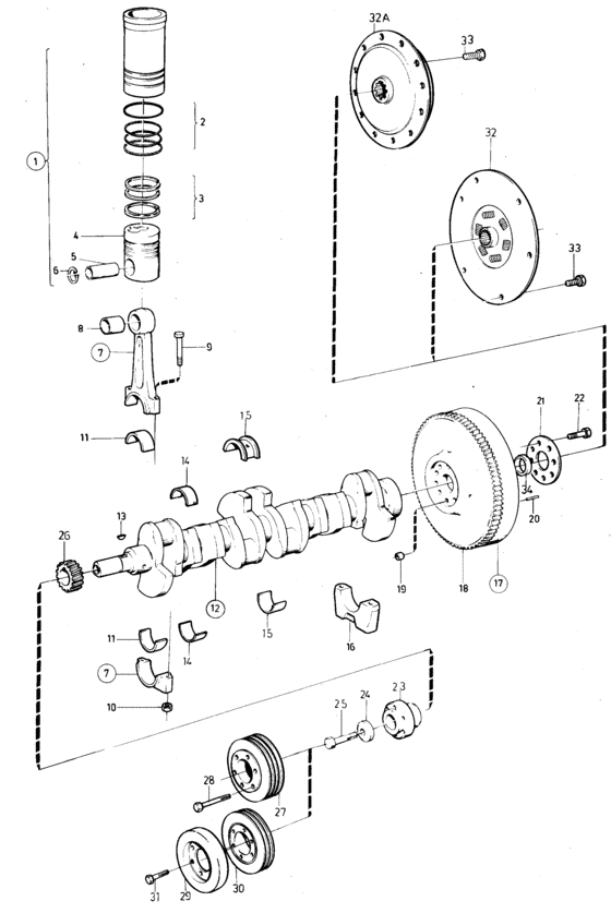 Схема узла Crank Mechanism: B Для Volvo Penta Tamd41D
