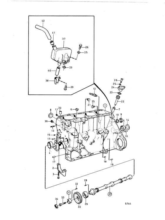 Схема узла Cylinder Block: C Для Volvo Penta Bb140A
